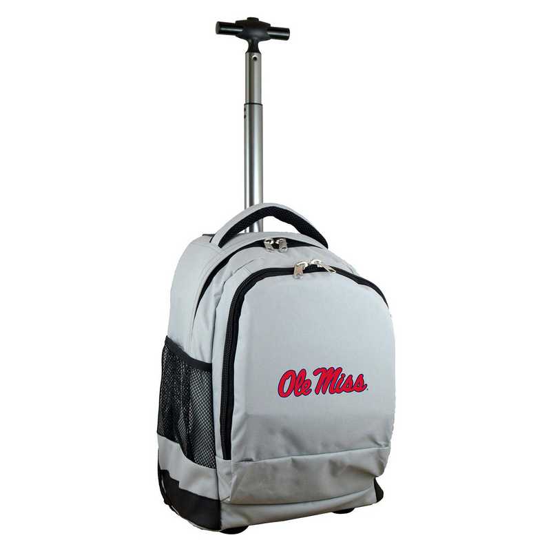 CLMIL780-GY: NCAA Mississippi Ole Miss Wheeled Premium Backpack